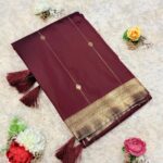 maheshwari Soft silk dark brown