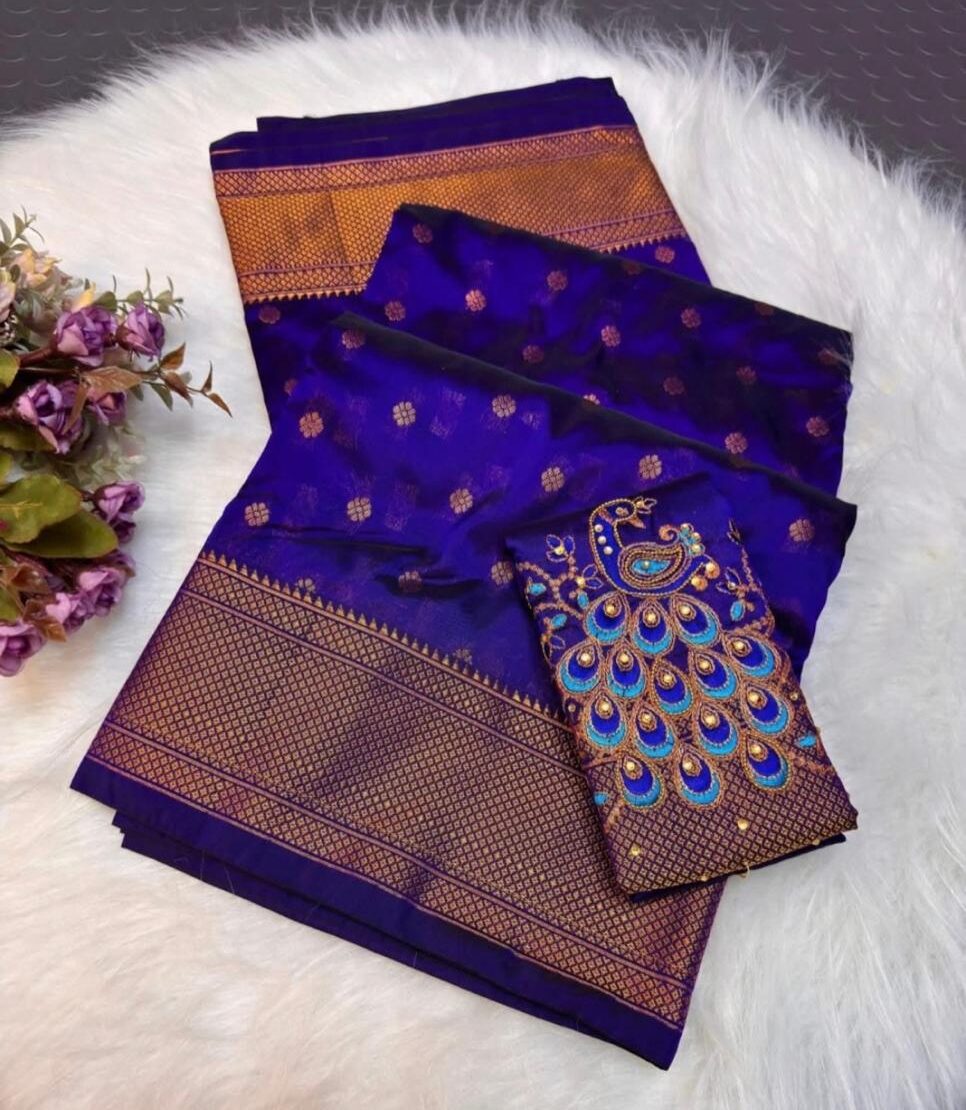 Kalanjali Soft Silk Blue