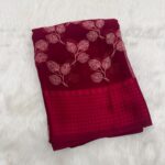 Semi Georgette Saree - Satin Border Style 4