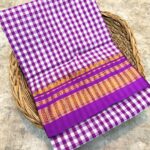 Erakal Checks Cotton Saree Style 1