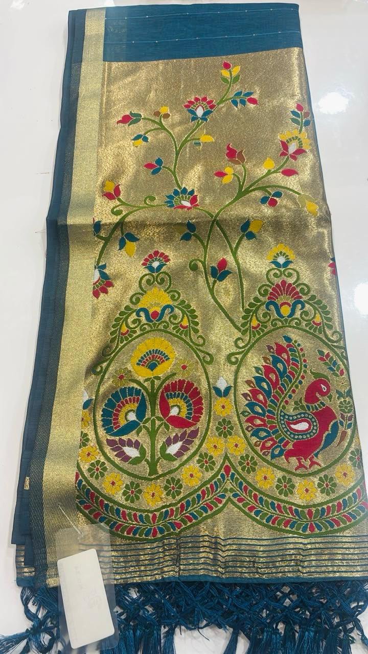 2026/10/1000201372.jpg Jamdani Paithani
fabric-cotton chanderi - Image 1