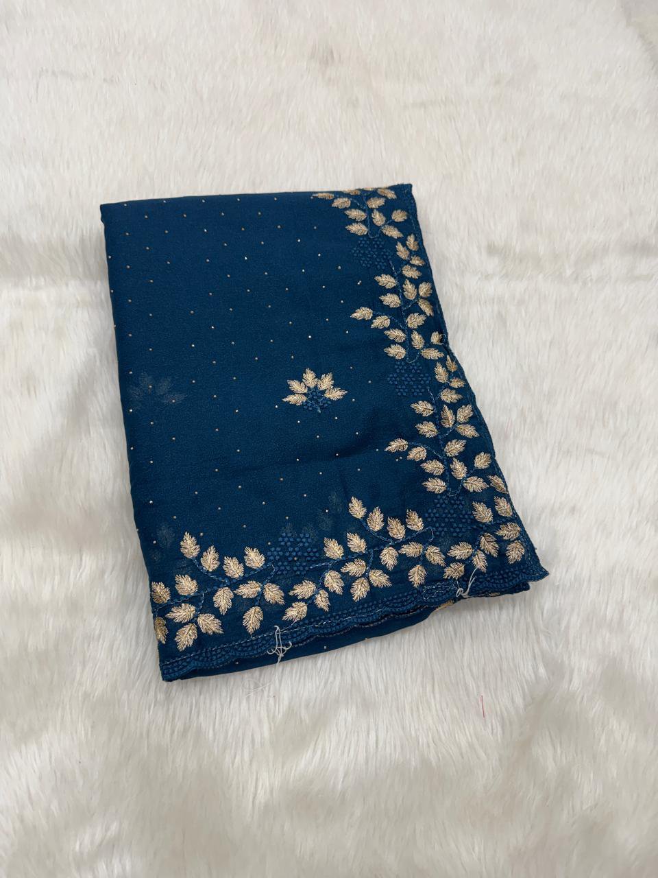 2026/10/1000201460.jpg Disigner saree fabric-Star gorget embroidery work - Image 1